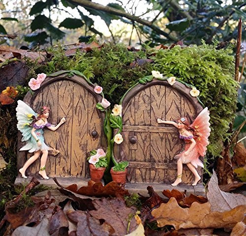 Set of 2 Sparkle Fairy Door Garden Home Ornament Set of 2 Sparkle Fairy Door Garden Home Ornament