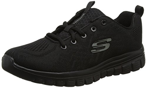 Skechers Women 12615 Low-Top Trainers, Black (Black Mesh/Trim Bbk), 4 UK (37 EU)