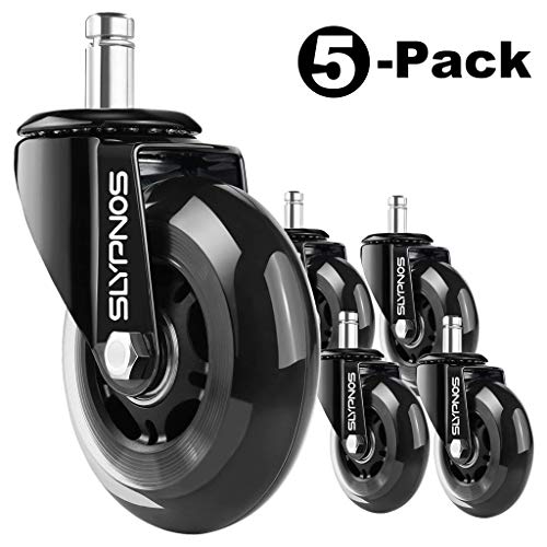 Slypnos - 11x22 mm Ruedas para Silla Oficina (5 Piezas), Ruedas para Muebles, Ruedas de Repuesto Caster Silencioso y Seguro para Cualquier Lugar (75mm(3'') - MAX 250kg) Slypnos - 11x22 mm Ruedas para Silla Oficina (5 Piezas), Ruedas para Muebles, Ruedas de Repuesto Caster Silencioso y Seguro para Cualquier Lugar (75mm(3'') - MAX 250kg)