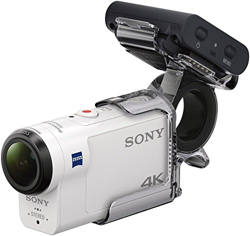 Sony FDRX3000R Kit de Cámara Action CAM 4K y Grip para Dedo AKAFGP1, Blanco/Negro