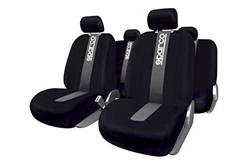 SparcoSPC1012 Juego de fundas para asientos de coche, color negro y gris, modelo CLASSIC, 11 Piezas SparcoSPC1012 Juego de fundas para asientos de coche, color negro y gris, modelo CLASSIC, 11 Piezas