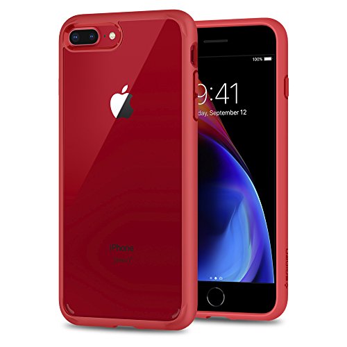 Spigen Funda iPhone 7 Plus / 8 Plus, Ultra Hybrid 2 Tecnología de amortiguación de Aire y protección híbrida contra caídas - Rojo