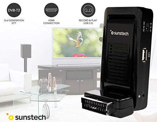 Sunstech DTBP700HD2BK, Mini Sintonizador, 1, Negro