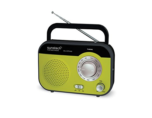 Sunstech RPS560GN - Radio de Sobremesa (AM/FM, 800 mW RMS), Color Verde