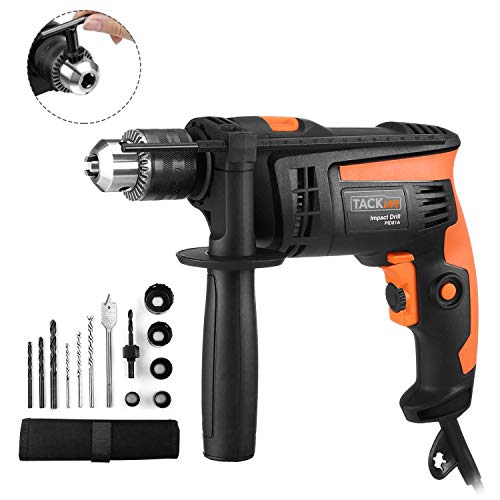 Taladro, Tacklife 710W Mejorado Taladro Percutor, Taladro Eléctrico 2800RPM, 12 Brocas y Tope de Profundidad, Martillo Taladro 2 Funciones en 1, Portabroca de 13mm, Empuñadura Giratoria 360° PID01A Taladro, Tacklife 710W Mejorado Taladro Percutor, Taladro Eléctrico 2800RPM, 12 Brocas y Tope de Profundidad, Martillo Taladro 2 Funciones en 1, Portabroca de 13mm, Empuñadura Giratoria 360° PID01A