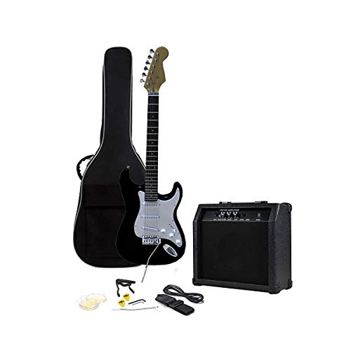 Tamaño RockJam eléctrica llena Superkit guitarra con amplificador de guitarra, secuencias de la guitarra, afinador de guitarra, guitarra Correa, guitarra y caja de cable - Negro Tamaño RockJam eléctrica llena Superkit guitarra con amplificador de guitarra, secuencias de la guitarra, afinador de guitarra, guitarra Correa, guitarra y caja de cable - Negro