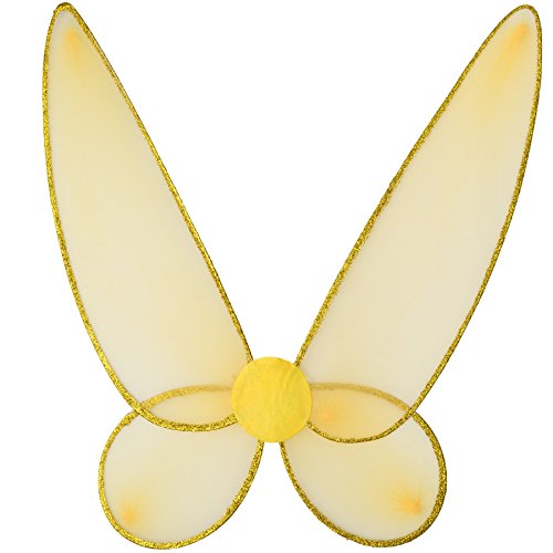 TecTake dressforfun Alas de Mariposa | con Borde de Brillo y más sensación de Mariposa | Amarillo | 46,5 x 52 cm