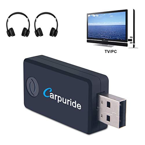 Transmisor Bluetooth para TV, PC (soporta 3.5mm, RCA, USB audio de PC) Conexión Dual Adaptador Inalámbrico de Audio para Auriculares, Baja Latencia, Alta Fidelidad Estéreo, Plug and Play