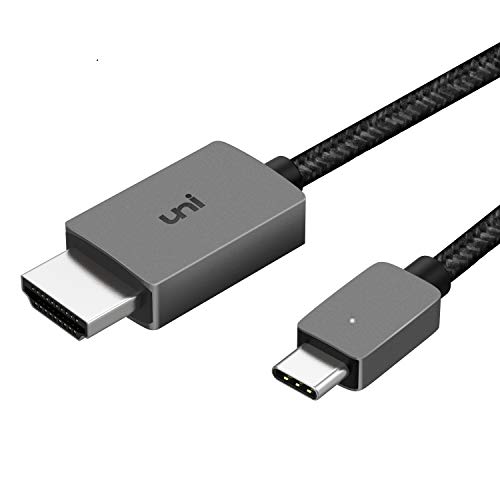 uni Cable USB C a HDMI, Cable USB Tipo C a HDMI (Compatible con Thunderbolt 3) hasta 4K, Compatible con iPad Pro 2018, MacBook, Samsung S20, Surface Pro 7, Huawei p40, Mate 30 y más - 1.8m