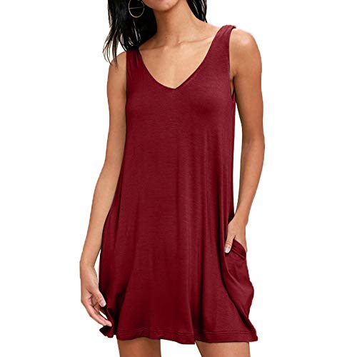 Vestido de Verano Mujer Sin Mangas Cuello v Vestido Playa Vestido Casual Talla Grande Vestido de Verano Mujer Sin Mangas Cuello v Vestido Playa Vestido Casual Talla Grande
