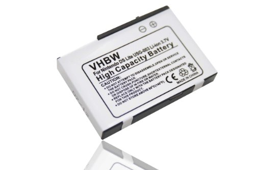 vhbw BATERÍA LI-ION 1000mAh compatible con NINTENDO DS Lite sustituye USG-001, USG-003 vhbw BATERÍA LI-ION 1000mAh compatible con NINTENDO DS Lite sustituye USG-001, USG-003