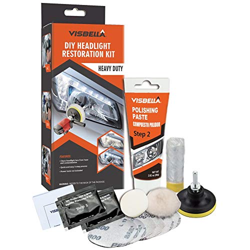 Visbella Kit de restauración de Faros Delanteros con Pulido, para Restaurar Faros turbios, amarillentos o Desgastados (Automatic-h) Visbella Kit de restauración de Faros Delanteros con Pulido, para Restaurar Faros turbios, amarillentos o Desgastados (Automatic-h)