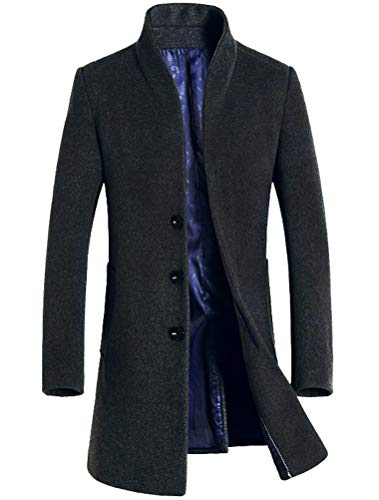 Vogstyle El Hombre Delgado Caliente del Invierno Abrigo De Lana Gris M Vogstyle El Hombre Delgado Caliente del Invierno Abrigo De Lana Gris M
