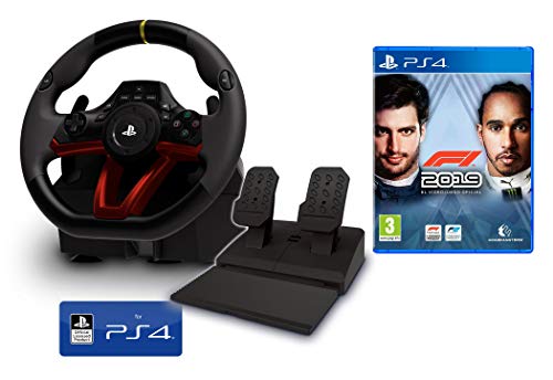 Volante y Pedales PS4 Inalámbrico [Nuevo Modelo] Licencia Oficial Sony Playstation 4 + Formula 1 2019 - F1 2019