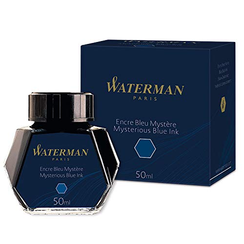 Waterman - Tinta para pluma estilográfica, azul misterioso, frasco de 50 ml