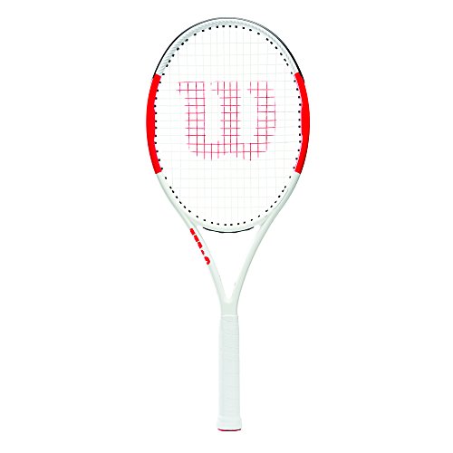 Wilson Raqueta de Tenis, Six.One Lite 102, Unisex, Jugadores intermedios, Rojo/Gris, Tamaño de empuñadura L2