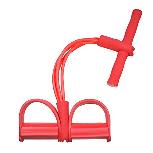 WISDOMLIFE Gfung - Cuerda para ejercitar piernas, 4 Tubos, multifunción, para Yoga, Fitness, Cuerda de tracción, Culturismo, Bandas de Resistencia para el Ejercicio en casa, Equipo de Gimnasio (Rojo)