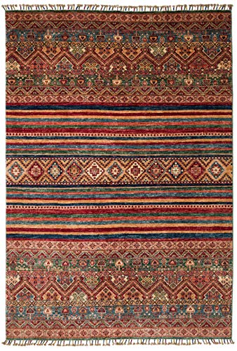 WITEK - Alfombra oriental de origen Pakistán, Shall alfombra tejida a mano, lana 100%, 167 cm x 243 cm