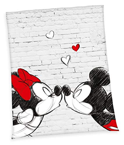 XXL flojel techo Disney Mickey Mouse Minnie Mouse Manta – Manta (150 x 200 cm, microfibra flojel, Nuevo de Herding