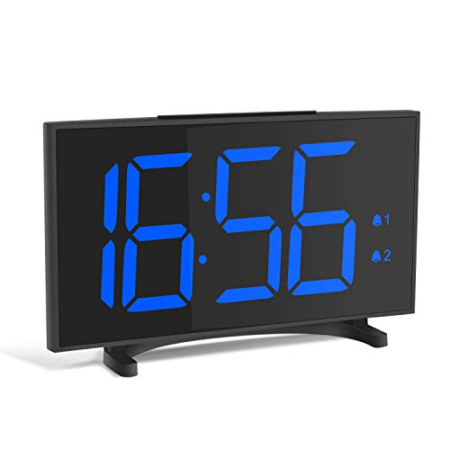 YISSVIC Despertador Digital Reloj Despertador con 6,5 Gran Pantalla LED Equipado con 2 Alarmas Función de Snooze y Brillo Ajustable de 6 Niveles Formatos 12/24 Horas Incluye Cable USB