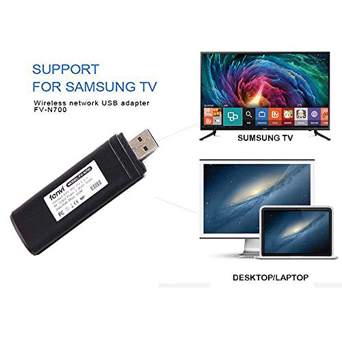 Ylinova Adaptador Velidy Wi-Fi inalámbrico USB para televisión, 802.11ac de doble banda 2,4 GHz y 5 GHz, adaptador USB de red WiFi inalámbrico para smart TV Samsung WIS12ABGNX WIS09ABGN 300M