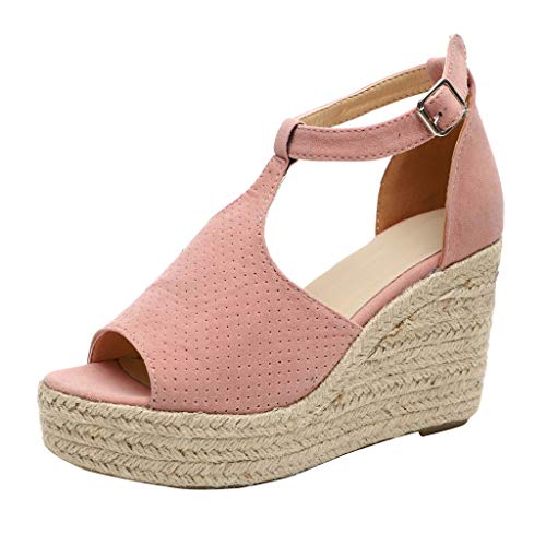 Zapatos Mujer Tacon Fiesta Fannyfuny Zapatillas de Cuña para Mujeres Zapatillas Casual Zapatillas Altas Primavera Verano Tacón Cuña 8CM Zapatos Fiesta (35-43)…