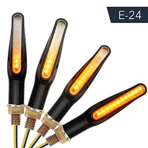 ZREE Intermitentes Moto LED,4pcs Mini Intermitente Moto Homologado Ámbar Agua que Fluye de Señal de Giro 12V Universales Motocicleta Luces Indicator Faros