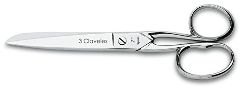 3 Claveles Tijera de Modista de Acero de Carbono, Plateado, 17,5 cm - 7" 3 Claveles Tijera de Modista de Acero de Carbono, Plateado, 17,5 cm - 7"
