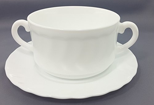 ARC INTERNATIONAL Trianon - Tazas de sopa con platillos (6 unidades, 30 cl, apilables)