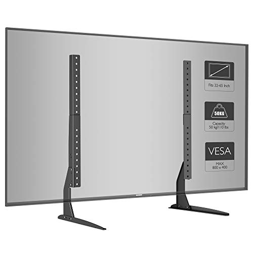 BONTEC Universal Soporte para TV, Pedestal de TV para Television LCD LED Plasma Plano 22-65 Pulgadas, Peanas para TV Carga Máx. 50 kg - VESA Máx. 800x400mm