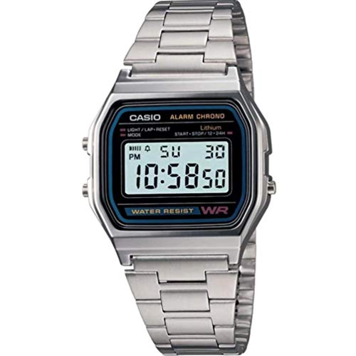CASIO A158 - Reloj de Pulsera de Acero Inoxidable CASIO A158 - Reloj de Pulsera de Acero Inoxidable