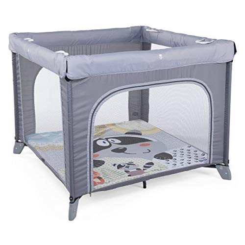 Chicco Open Box Parque de juegos infantil bebé con alfombra extraíble y cremallera, 0 4 años, diseño mapache color gris (Honey Bear) Chicco Open Box Parque de juegos infantil bebé con alfombra extraíble y cremallera, 0 4 años, diseño mapache color gris (Honey Bear)