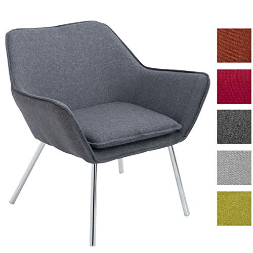 CLP Sillón Lounge Caracas Tapizado en Tela I Sillón Relax Moderno & Acolchado I Silla para Visita con Altura de Asiento de 40 cm I Color: Gris Oscuro