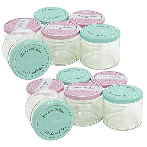 com-four® 12x Tarros de Cristal para Conservas con Tapa de Rosca ôMade with loveö û TO Ø 82 mm û 260 ml com-four® 12x Tarros de Cristal para Conservas con Tapa de Rosca ôMade with loveö û TO Ø 82 mm û 260 ml