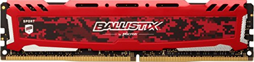 Crucial Ballistix Sport LT BLS4G4D26BFSE 2666 MHz, DDR4, DRAM, Memoria Gamer para ordenadores de sobremesa, 4 GB, CL16 (Rojo)