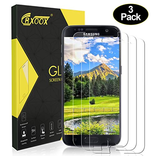 CRXOOX 3 Piezas Protector de Pantalla para Samsung Galaxy S7, Cristal Templado Vidrio Templado [Sin Burbujas] [Compatible con 3D touch/9H Dureza] [Anti arañazos] [Fácil de Instalar]