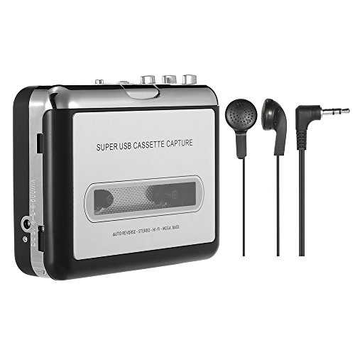 Docooler USB Convertidor Cinta a MP3 and Cassette Player,convierte los cassettes de audio a los cassettes de MP3 digitales para grabar en MP3 o Windows