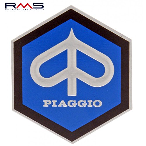 Emblema Piaggio Hexagon Cascade for Vespa Sprint Rally etc – Aluminio, 49 x 43 mm