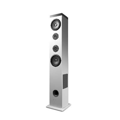 Energy Sistem Tower 5 - Sistema de sonido Bluetooth (60 W, Touch panel, USB/SD y FM) color blanco