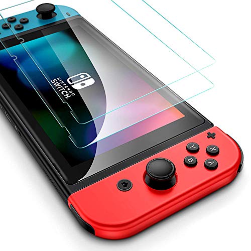 Flysee Protector de Pantalla para Nintendo Switch, [2-Unidades] Cristal Templado para Nintendo Switch [Fácil Instalación, Sin Burbujas, Alta Definicion, 9H Dureza, Anti-Arañazos]