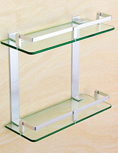 Giow Estante para Toallas de baño, Estante de Vidrio Doble de Aluminio de Space Estante de baño de Dos Habitaciones Estante de Dos Pisos Estantes Cuadrados de Dos Pisos Que garantizan la Calidad, Giow Estante para Toallas de baño, Estante de Vidrio Doble de Aluminio de Space Estante de baño de Dos Habitaciones Estante de Dos Pisos Estantes Cuadrados de Dos Pisos Que garantizan la Calidad,