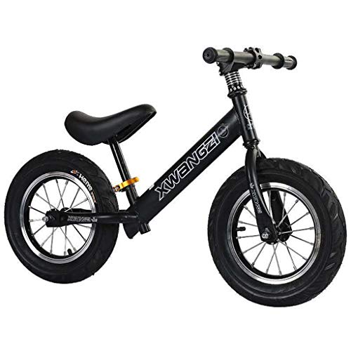 KELITE Equilibrio Bici - Bicicleta de Entrenamiento del niño Durante 18 Meses, 2, 3, 4 y 5 años for niños - Niños de Empuje/n Pedal Vespa Bicicleta con reposapiés (Color : Black)