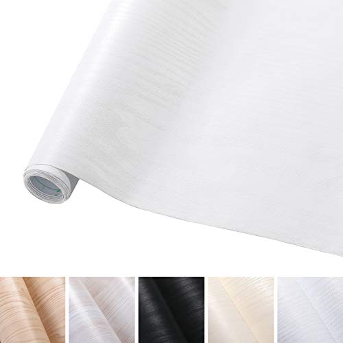 KINLO 5X0.61M Pegatinas Pared Madera Autoadhesivo PVC Vinilo Pegatinas Mueble Stickers Cocina 3D Papel Pintado Impermeable para Muebles/Cocina/Baño Color Blanco KINLO 5X0.61M Pegatinas Pared Madera Autoadhesivo PVC Vinilo Pegatinas Mueble Stickers Cocina 3D Papel Pintado Impermeable para Muebles/Cocina/Baño Color Blanco