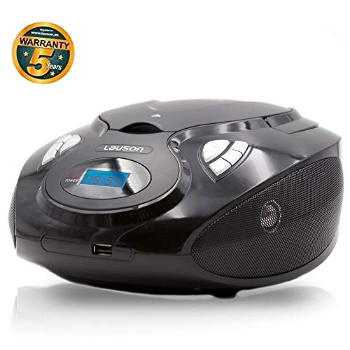 Lauson CP635 Radio FM Sintonizador Pantalla LCD y Reproductor de CD Portátil con USB | Lector USB para Reproducir Música MP3 | CD Player con Salida de Auriculares 3.5mm Altavoces Incorporados (Negro) Lauson CP635 Radio FM Sintonizador Pantalla LCD y Reproductor de CD Portátil con USB | Lector USB para Reproducir Música MP3 | CD Player con Salida de Auriculares 3.5mm Altavoces Incorporados (Negro)