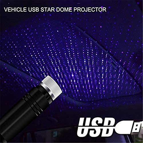 LED Car Roof Star Night Light, Plug and Play Car and Home Ceiling Romantic USB Night Light, USB Car Atmosphere Lámpara RGB Luz de proyección Starlight para Car Home Party (Blu-ray)