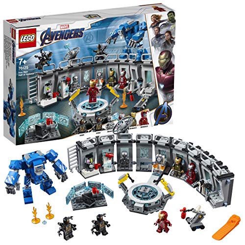 LEGO Super Heroes - Iron Man: Sala de Armaduras, Juguete de Construcción de la Colección de Trajes de Combate de Tony Stark (76125)