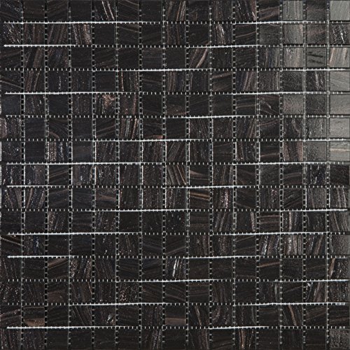 Mosaico de Vidrio en Malla DEC-74291AXU011, Negro, 4 mm, 32.7 x 32.7 cm, Set de 10 Piezas