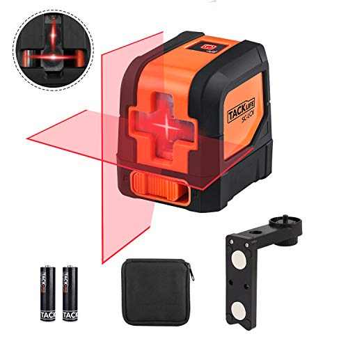 Nivel Láser Cruzado 15 M, Rotación de 360 grados, Automática Horizontal/Vertical, Láser con un Gran Angular de 110 °, Láser Brillante de Rojo, Soporte Giratorio Magnético, IP54, Tacklife SC-L01 Nivel Láser Cruzado 15 M, Rotación de 360 grados, Automática Horizontal/Vertical, Láser con un Gran Angular de 110 °, Láser Brillante de Rojo, Soporte Giratorio Magnético, IP54, Tacklife SC-L01