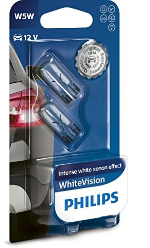 Philips 12961NBVB2 WhiteVision Efecto xenón W5W Lámpara automática, doble ampolla Philips 12961NBVB2 WhiteVision Efecto xenón W5W Lámpara automática, doble ampolla