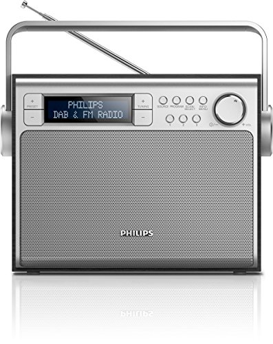 Philips AE5020B/12 - Radio portátil, Dab+, sintonizador Digital FM, alimentación por CA o batería, 3 W, Negro/Metálico